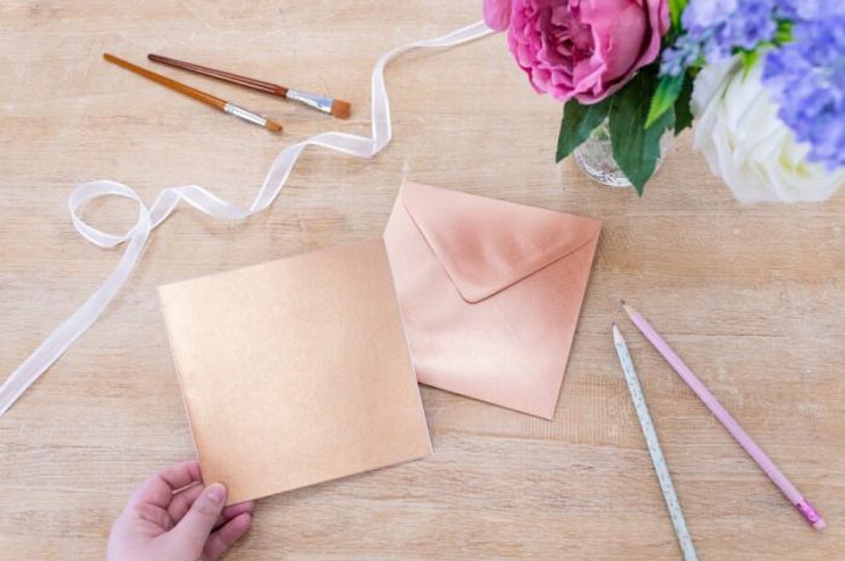 CC Centura Pearl - Card&Envelope - Metallic Rose Gold 15x15 cm